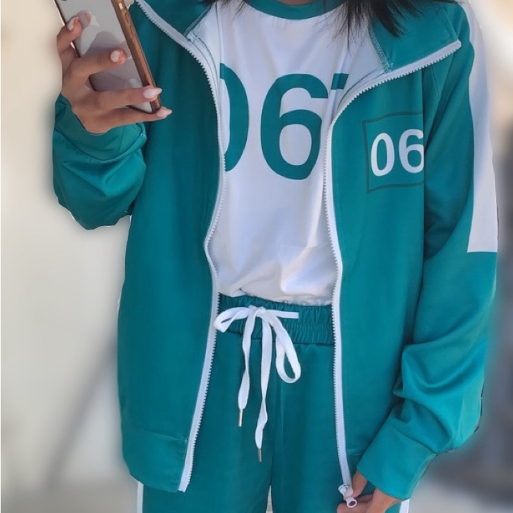 Squid Game #67 Halloween Costume. Jacket, shirt & pants.